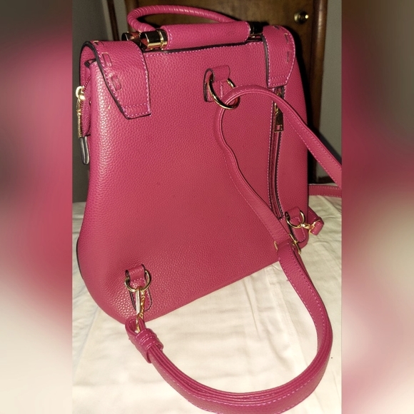 Handbag Backpack NO Brand Name,  Good Used Condition Dark Pinkish Color - Picture 2 of 14
